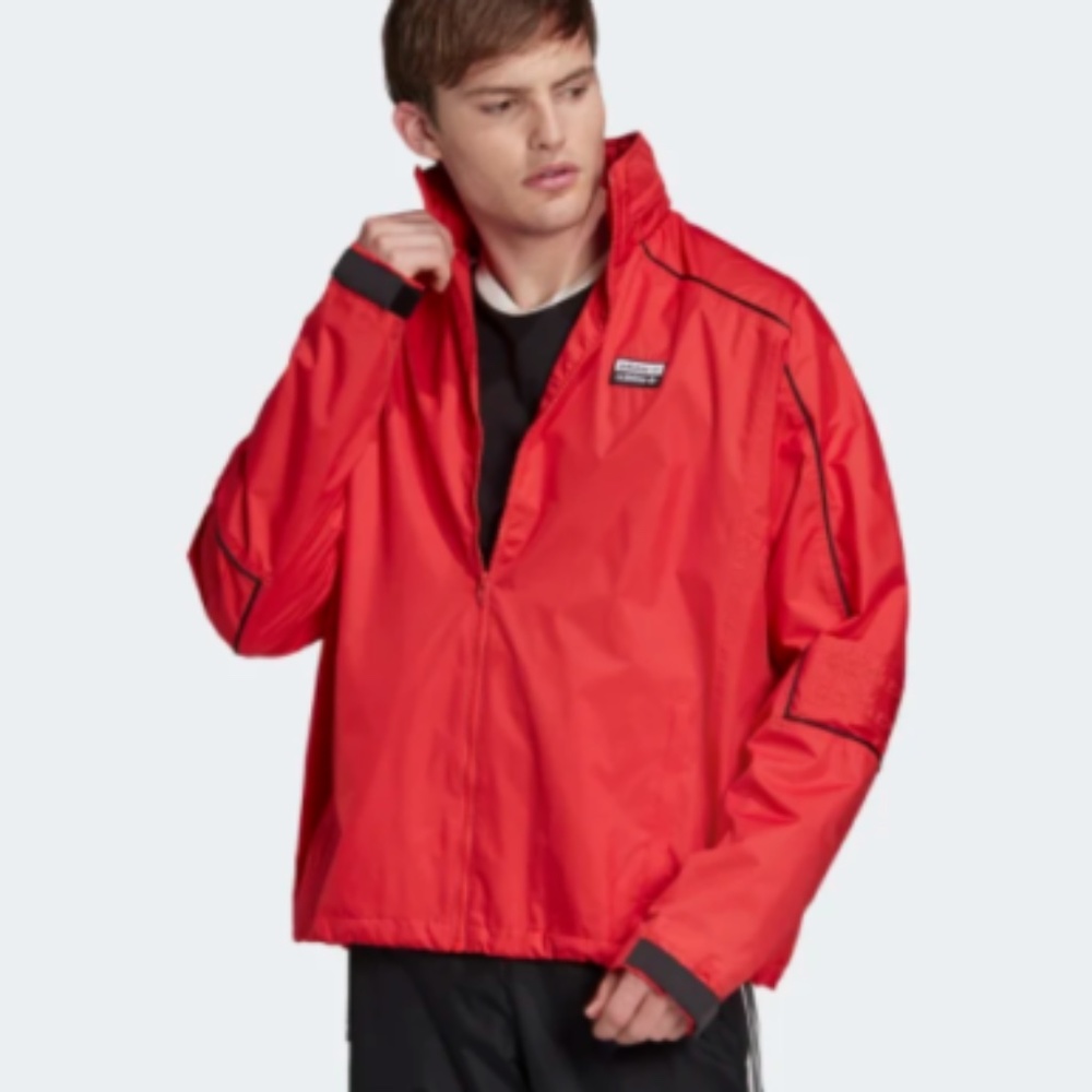 Adidas R.Y.V. Mens Long Sleeve Track Jacket Hidden Hood Red FM2245 NEW Sz Large - Picture 3 of 4